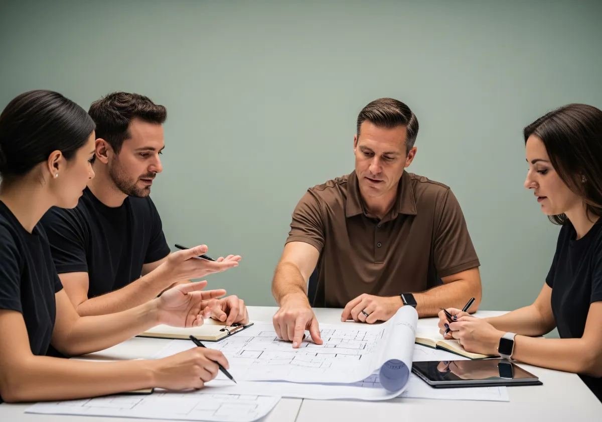 Equipa aplicando metodologia financeira